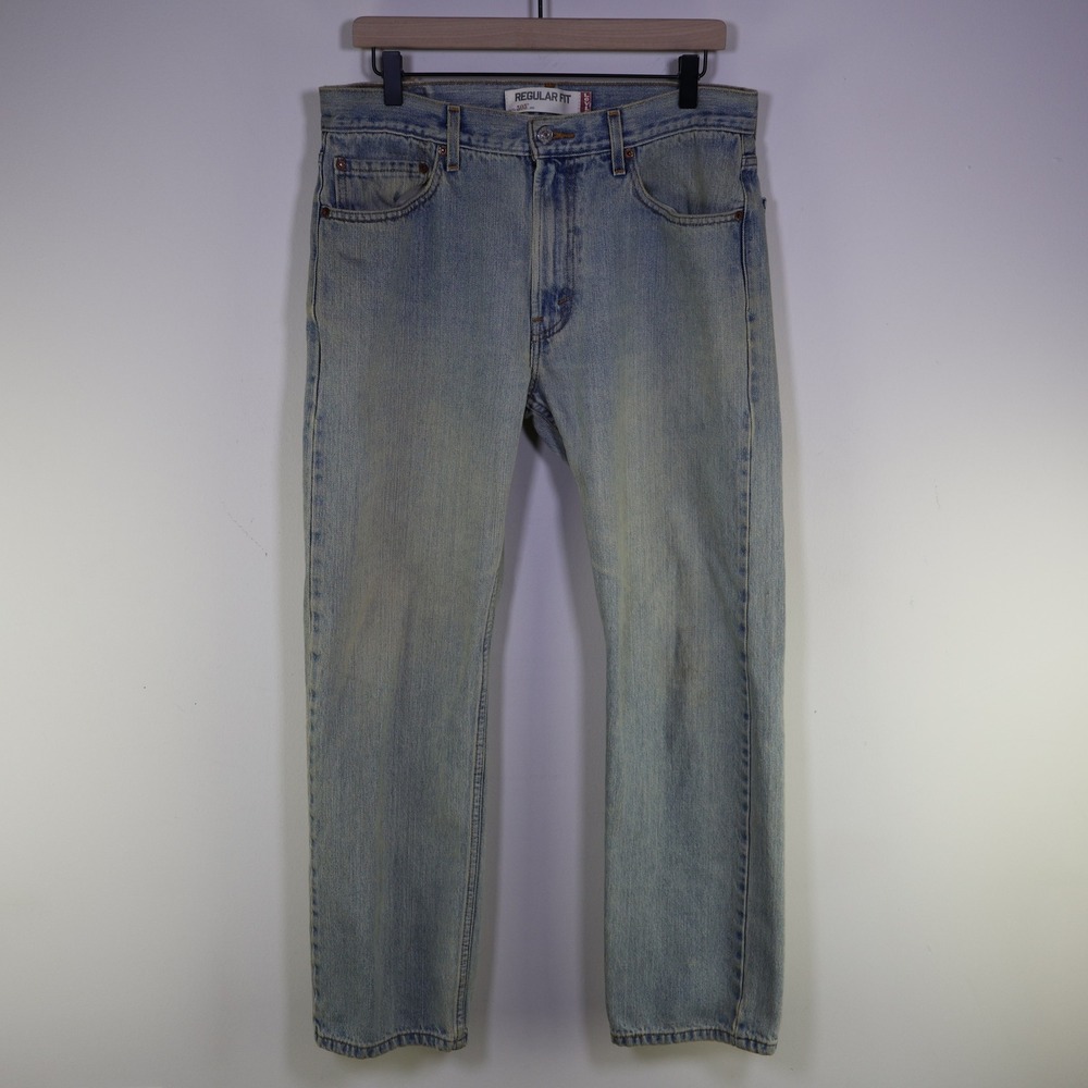 Vintage 2003 Levis 505 Regular Fit Jeans 34x32 Y2K Light Wash Denim Straight Leg